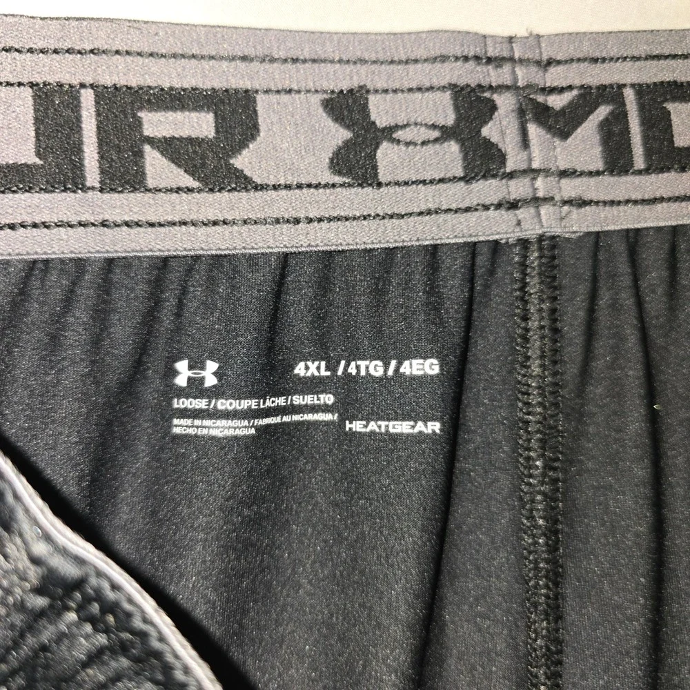 Under Armour Athletic Shorts 4XL Mens Black HeatGear Loose Fit Gym Workout